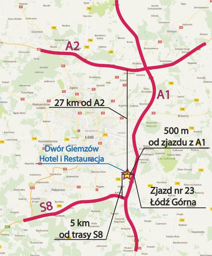 Dwor Giemzow Hotel - Autostrada A1 Лодзь Экстерьер фото