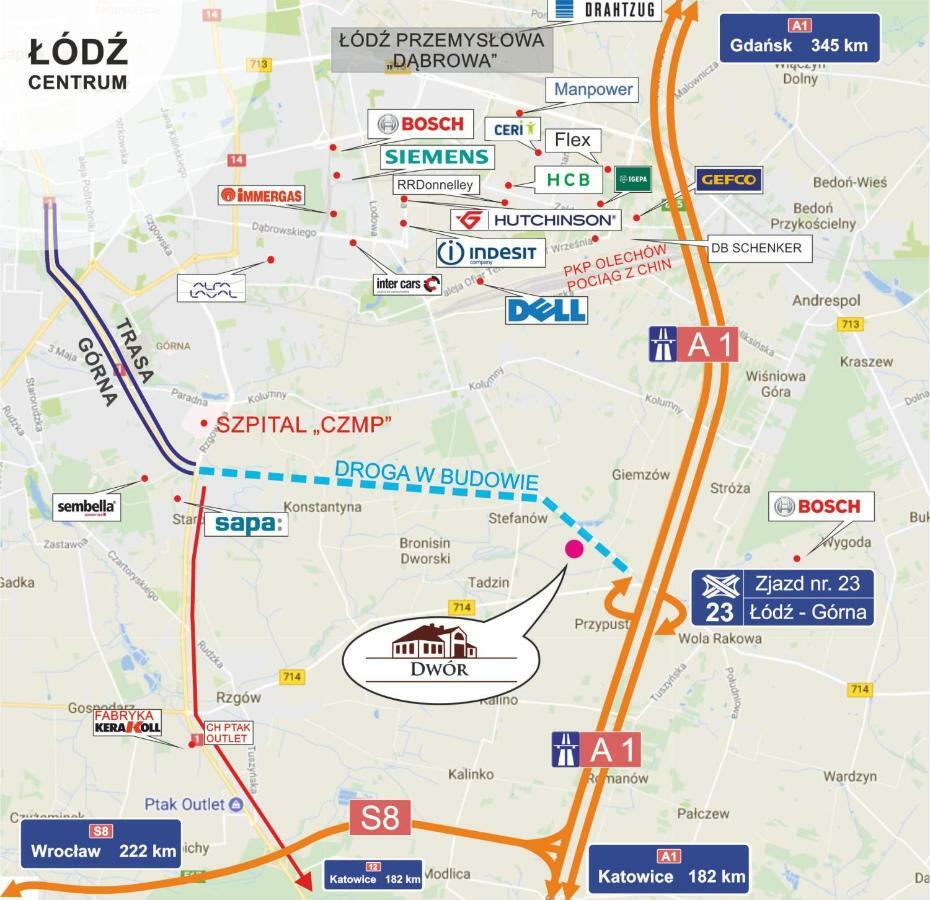 Dwor Giemzow Hotel - Autostrada A1 Лодзь Экстерьер фото